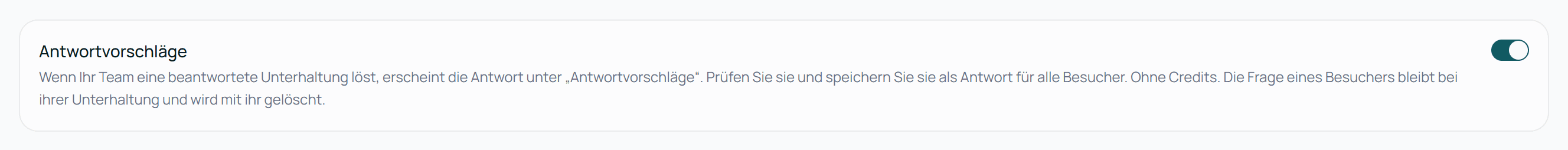 Der Schalter Antwortvorschläge