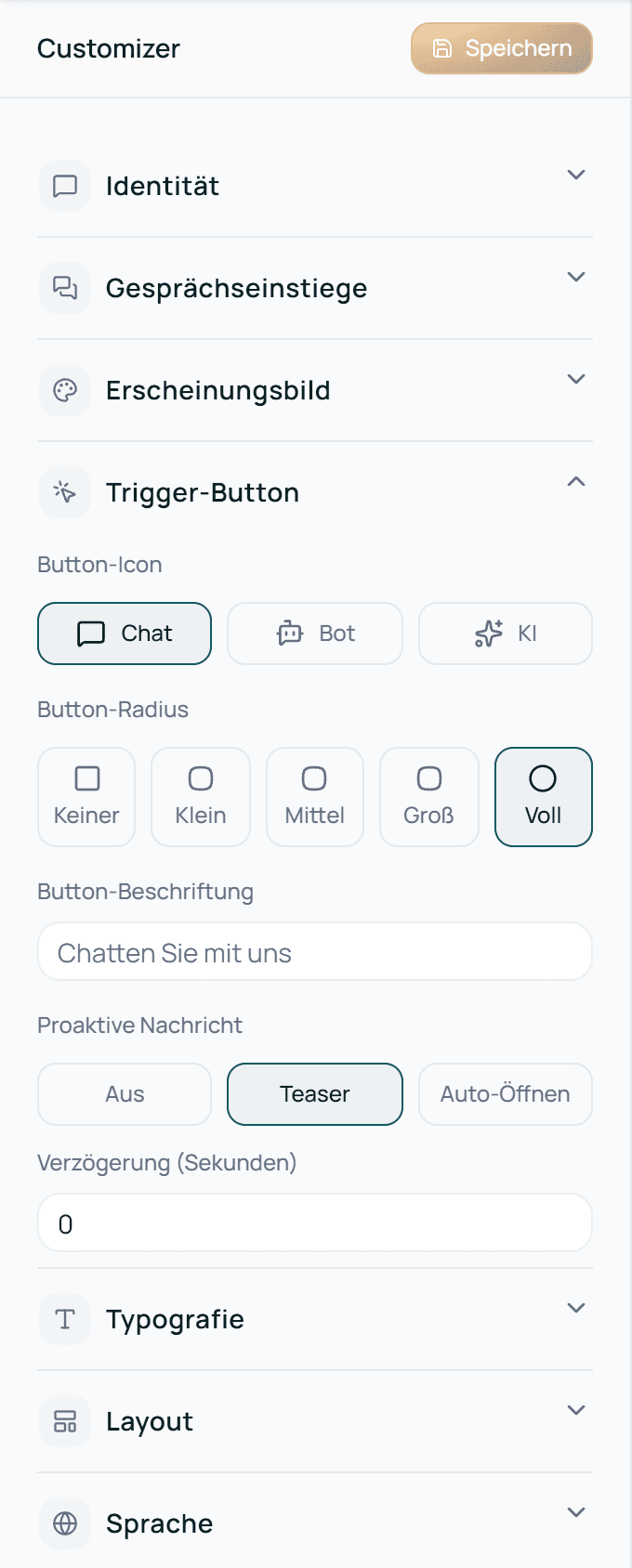 Der Bereich Trigger-Button