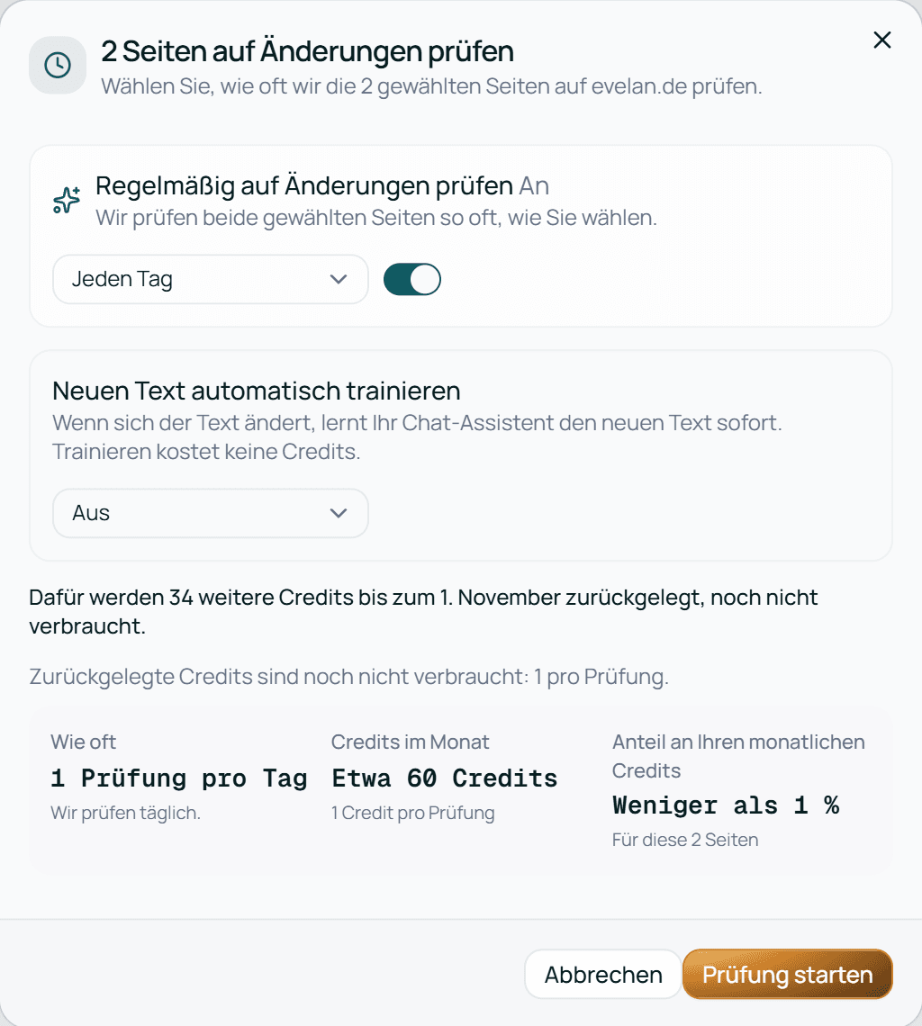 Seiten regelmäßig prüfen