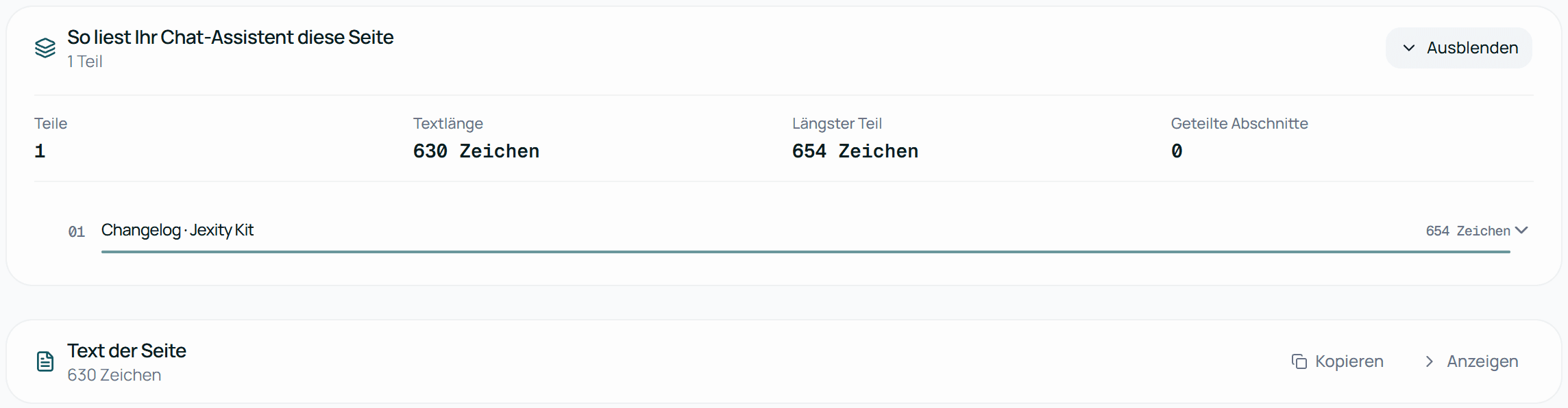 So liest Ihr Chat-Assistent diese Seite, geöffnet, und Text der Seite